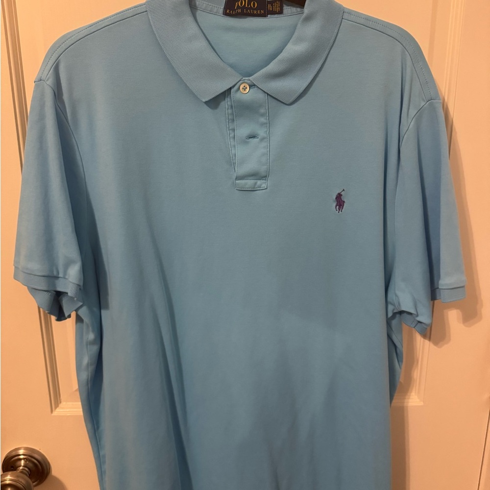 Polo by Ralph Lauren Men's Light Blue Polo Shirt XL